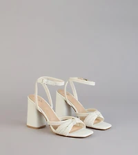 Chic Steps Braided Block Heels