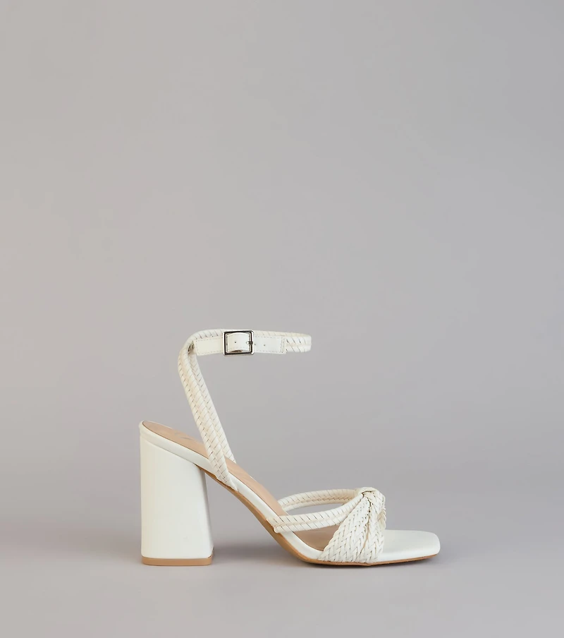 Chic Steps Braided Block Heels