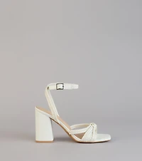 Chic Steps Braided Block Heels