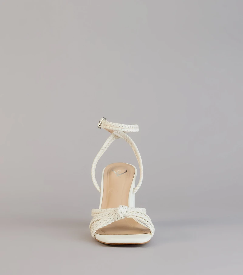 Chic Steps Braided Block Heels