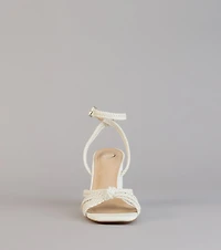 Chic Steps Braided Block Heels