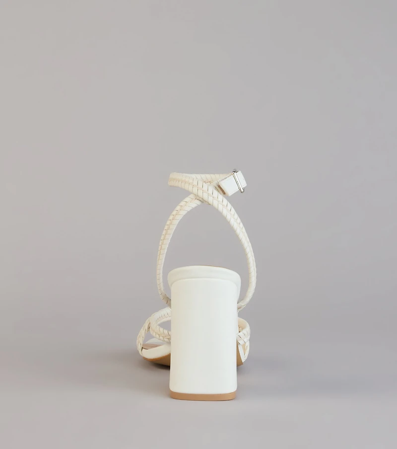 Chic Steps Braided Block Heels