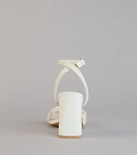 Chic Steps Braided Block Heels