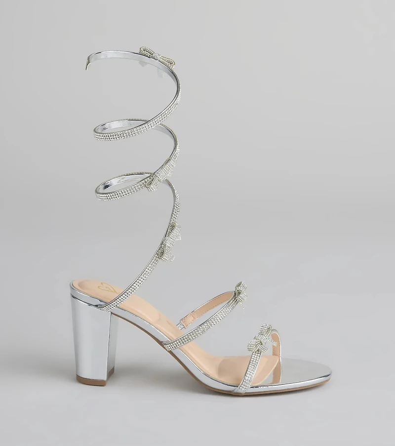Spiral Stunner Bow Wrap Heels
