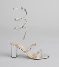 Spiral Stunner Bow Wrap Heels