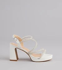 Shine On Pearl Rhinestone Heels