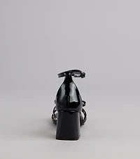 City Lights Bow Grommet Block Heels