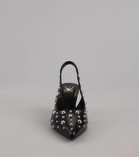 Edge Play Studded Slingback Pumps