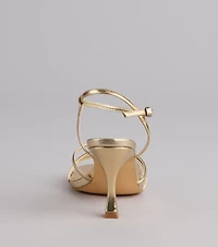 Shine Hour Metallic Strappy Stiletto Heels