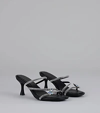 Winged Whispers Butterfly Rhinestone Mules