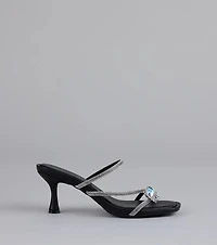 Winged Whispers Butterfly Rhinestone Mules