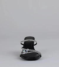 Winged Whispers Butterfly Rhinestone Mules