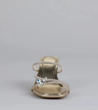 Butterfly Kisses Rhinestone Metallic Heels