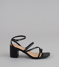 Sleek Steps Strappy Wide Fit Block Heels