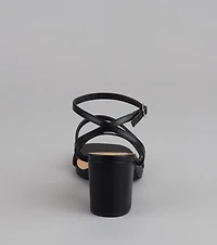 Sleek Steps Strappy Wide Fit Block Heels