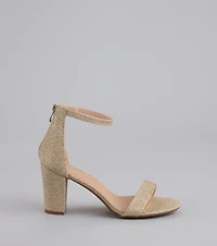 Cue The Compliments Glitter Block Heels
