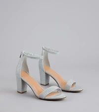 Cue The Compliments Glitter Block Heels