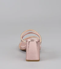 Strut Style Rhinestone Block Heels
