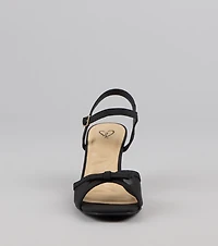 Flirty And Fancy Mesh Bow Kitten Heels