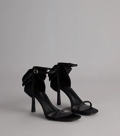 Sweet Finish Satin Bow Heels