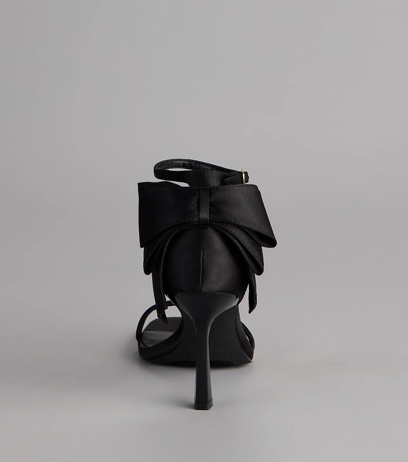Sweet Finish Satin Bow Heels