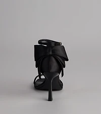 Sweet Finish Satin Bow Heels