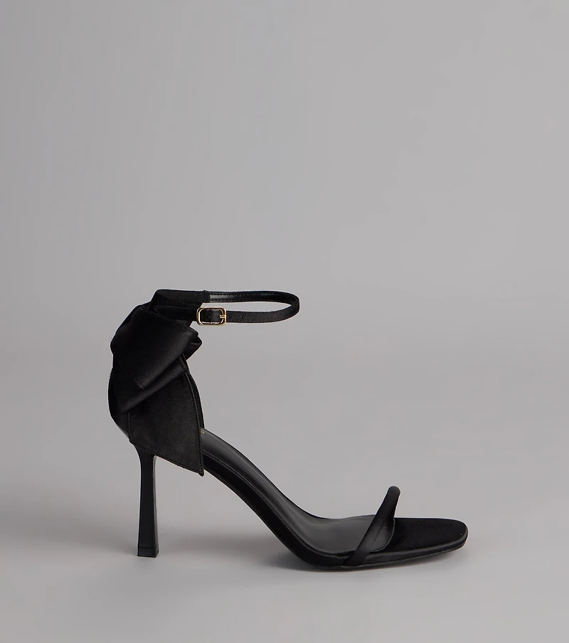 Sweet Finish Satin Bow Heels
