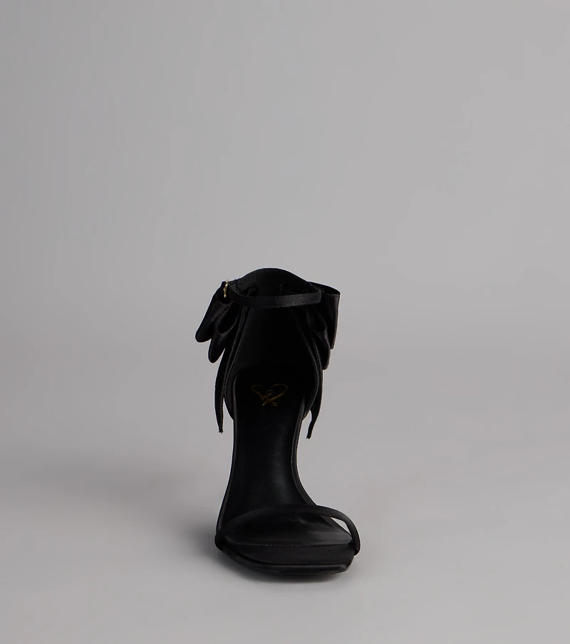 Sweet Finish Satin Bow Heels