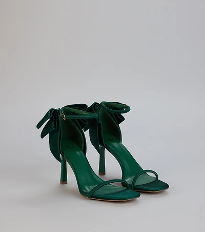 Sweet Finish Satin Bow Heels
