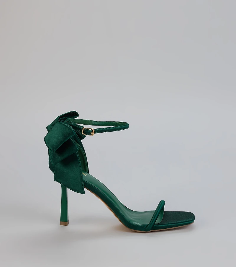 Sweet Finish Satin Bow Heels