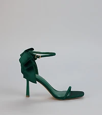 Sweet Finish Satin Bow Heels