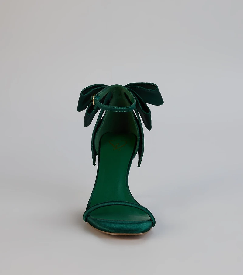 Sweet Finish Satin Bow Heels