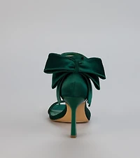 Sweet Finish Satin Bow Heels
