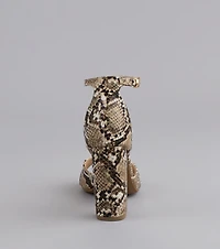 Walk It Like You Slay Snake Print Heels