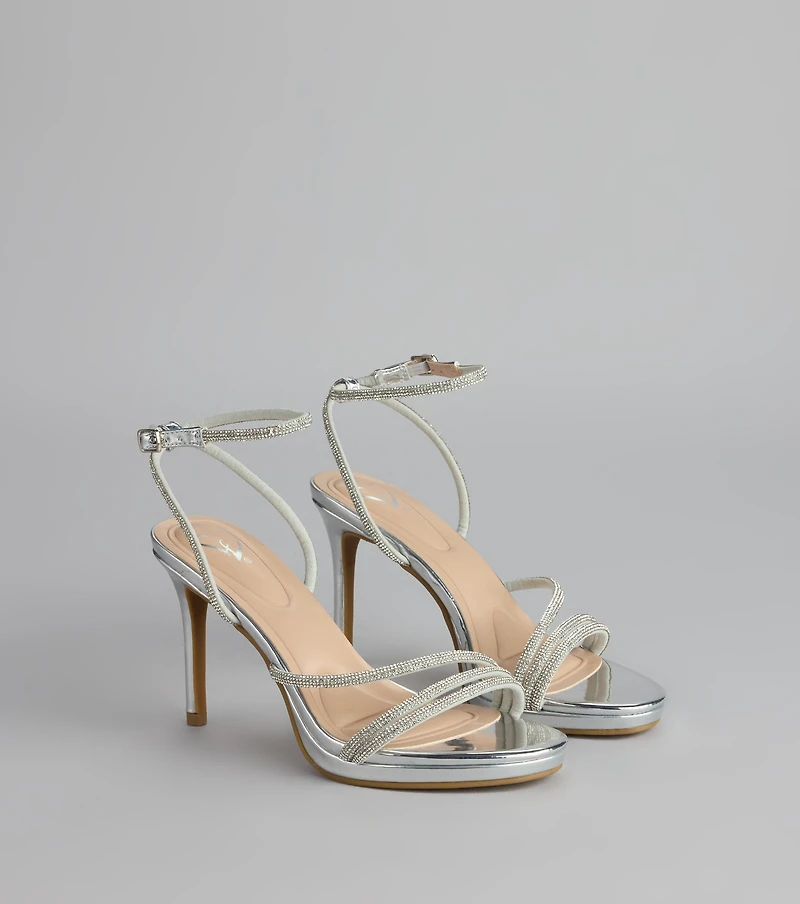 Radiance Rhinestone Metallic Stiletto Heels