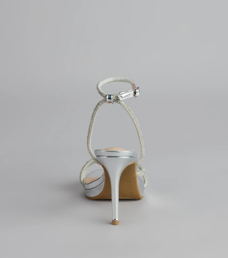 Radiance Rhinestone Metallic Stiletto Heels