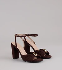 Chic Streak Faux Suede Block Heels