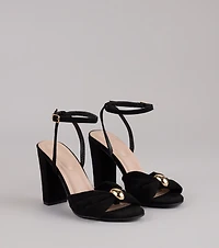 Chic Streak Faux Suede Block Heels