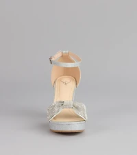 Glam Encore Rhinestone Bow Heels