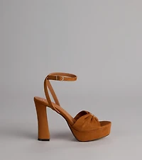 Stepping Up Bow Strap Platform Heels