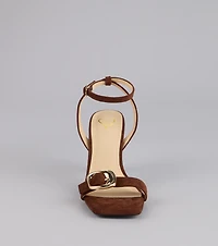 Sleek And Bold Buckle Strap Stiletto Heels