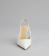 Sharp Finish Patent Slingback Pumps