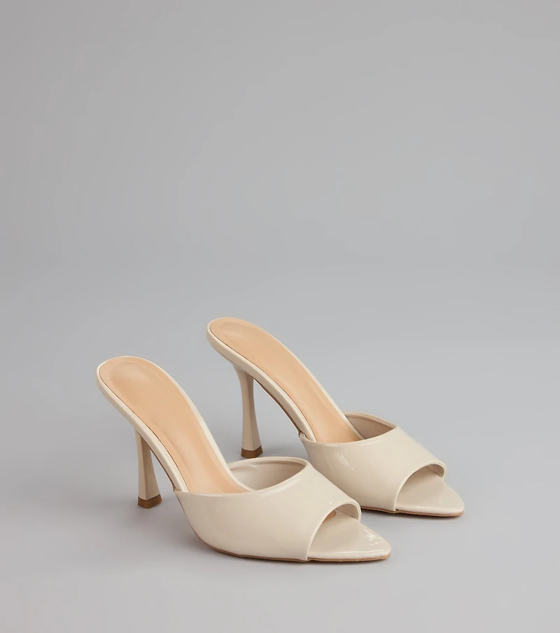 Gloss Point Patent Stiletto Mules