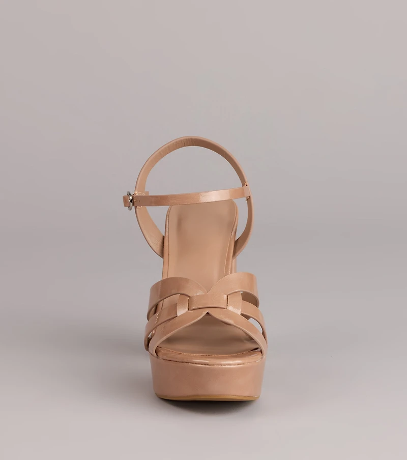 Glossed Up Patent Strappy Platform Heels