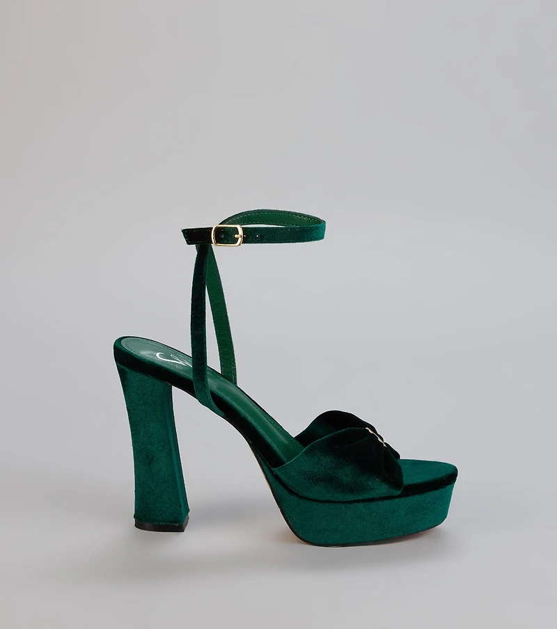 Stepping Up Bow Strap Platform Heels