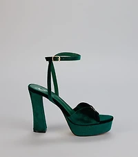 Stepping Up Bow Strap Platform Heels