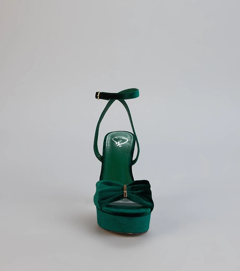 Stepping Up Bow Strap Platform Heels