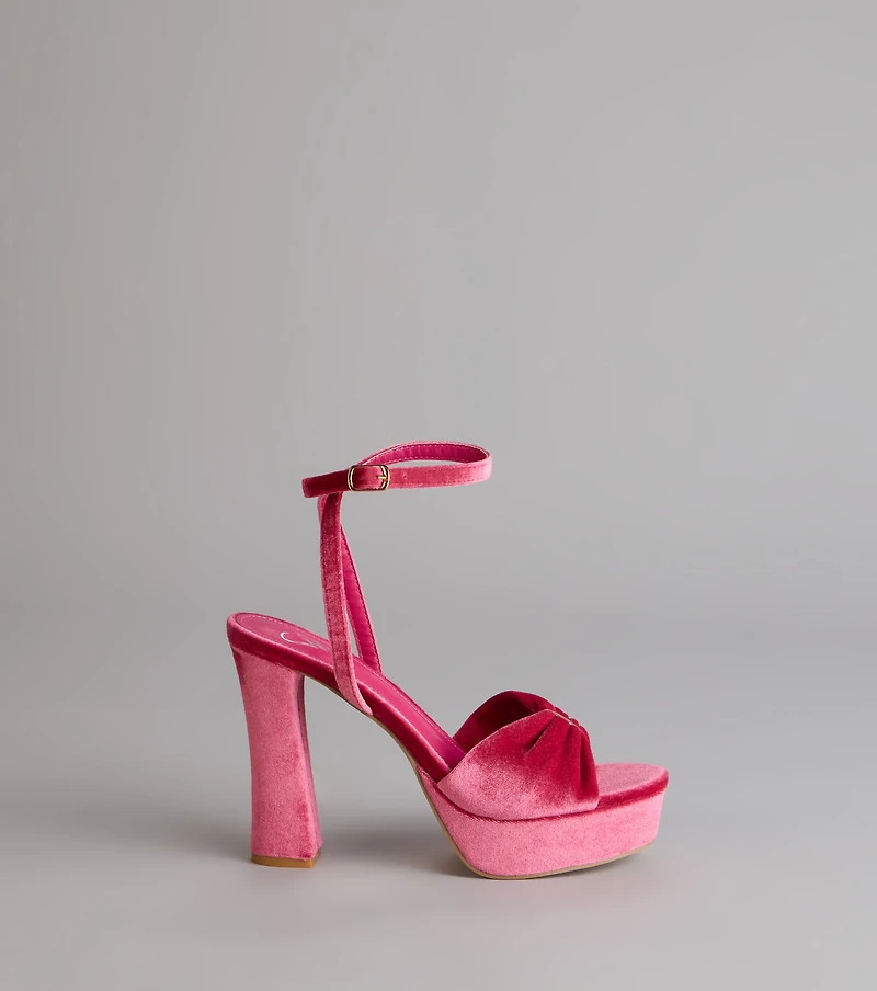 Stepping Up Bow Strap Platform Heels