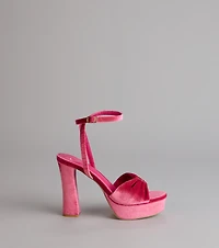 Stepping Up Bow Strap Platform Heels
