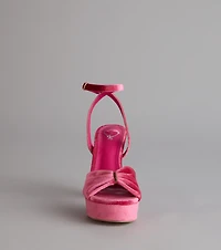 Stepping Up Bow Strap Platform Heels